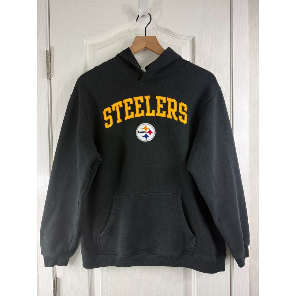 Pittsburgh Steelers Hoodie Youth XL 18/20 Black NFL Team Apparel Pullover
